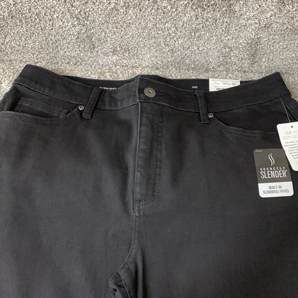 *HP!!* NWT Black Straight Leg Secretly Slender Stretch Jeans 16S - Picture 4 of 10